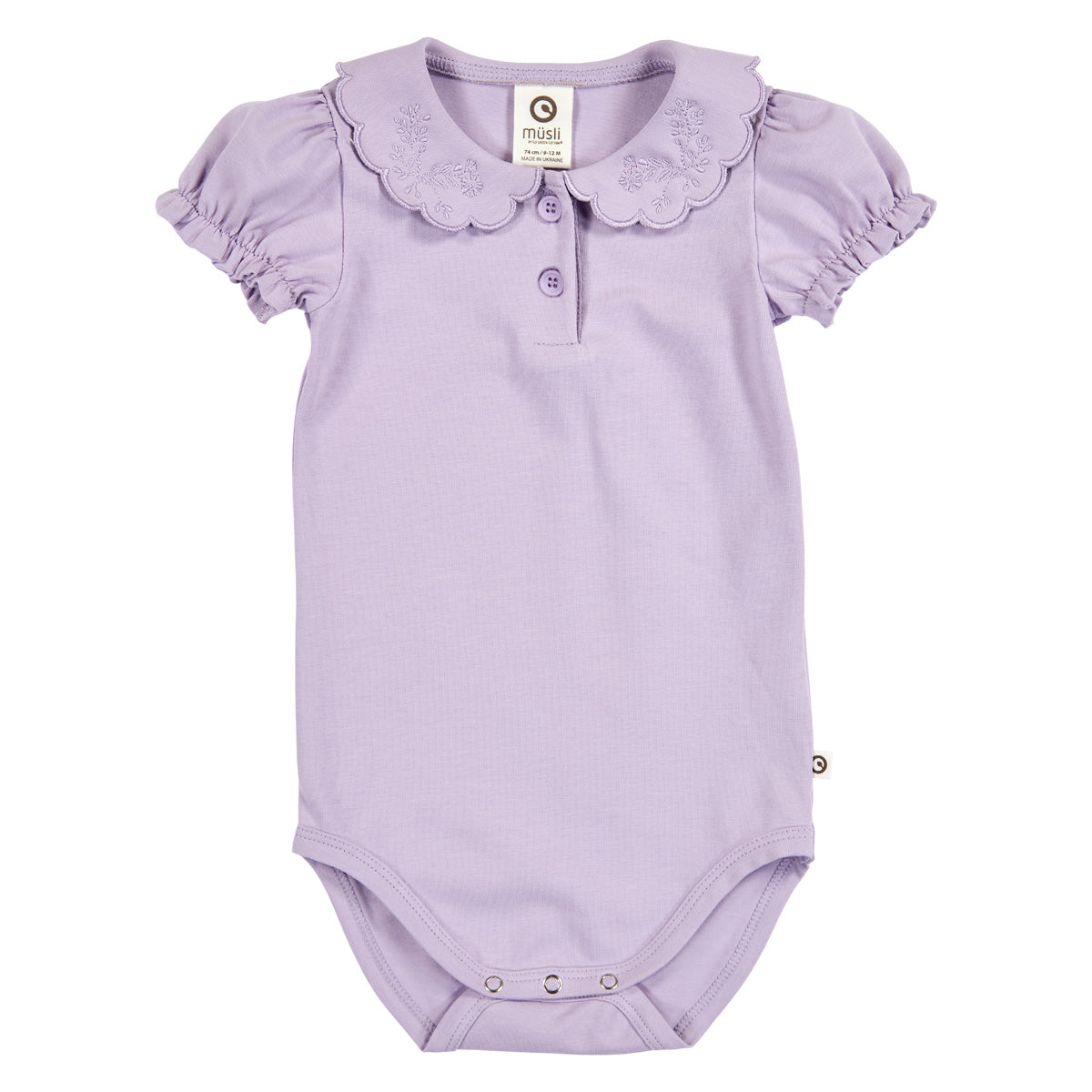 Puff sleeve collared onesie