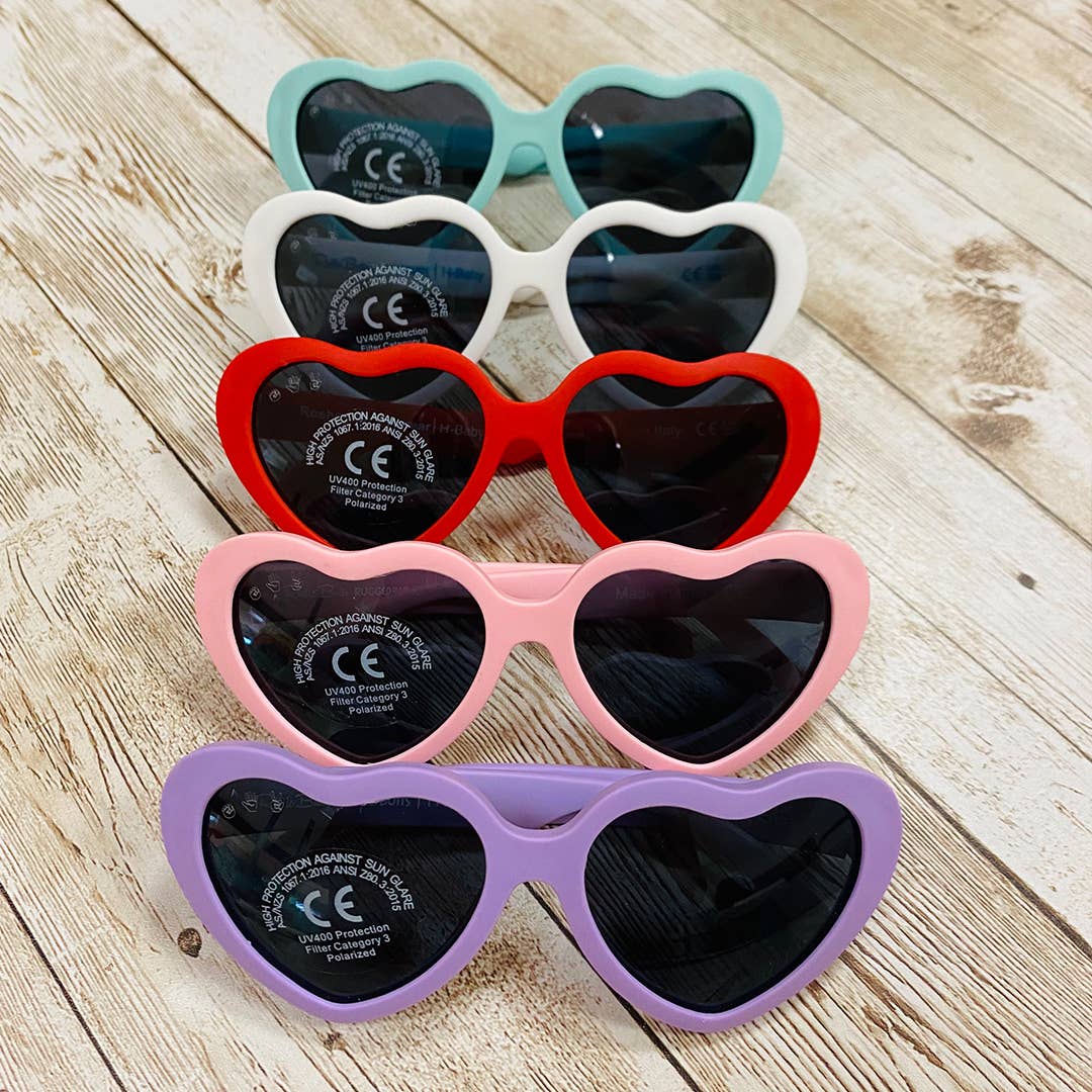 Heart Sunglasses | Peach: Toddler (Ages 2-4) / Rose Gold Polarized Lens