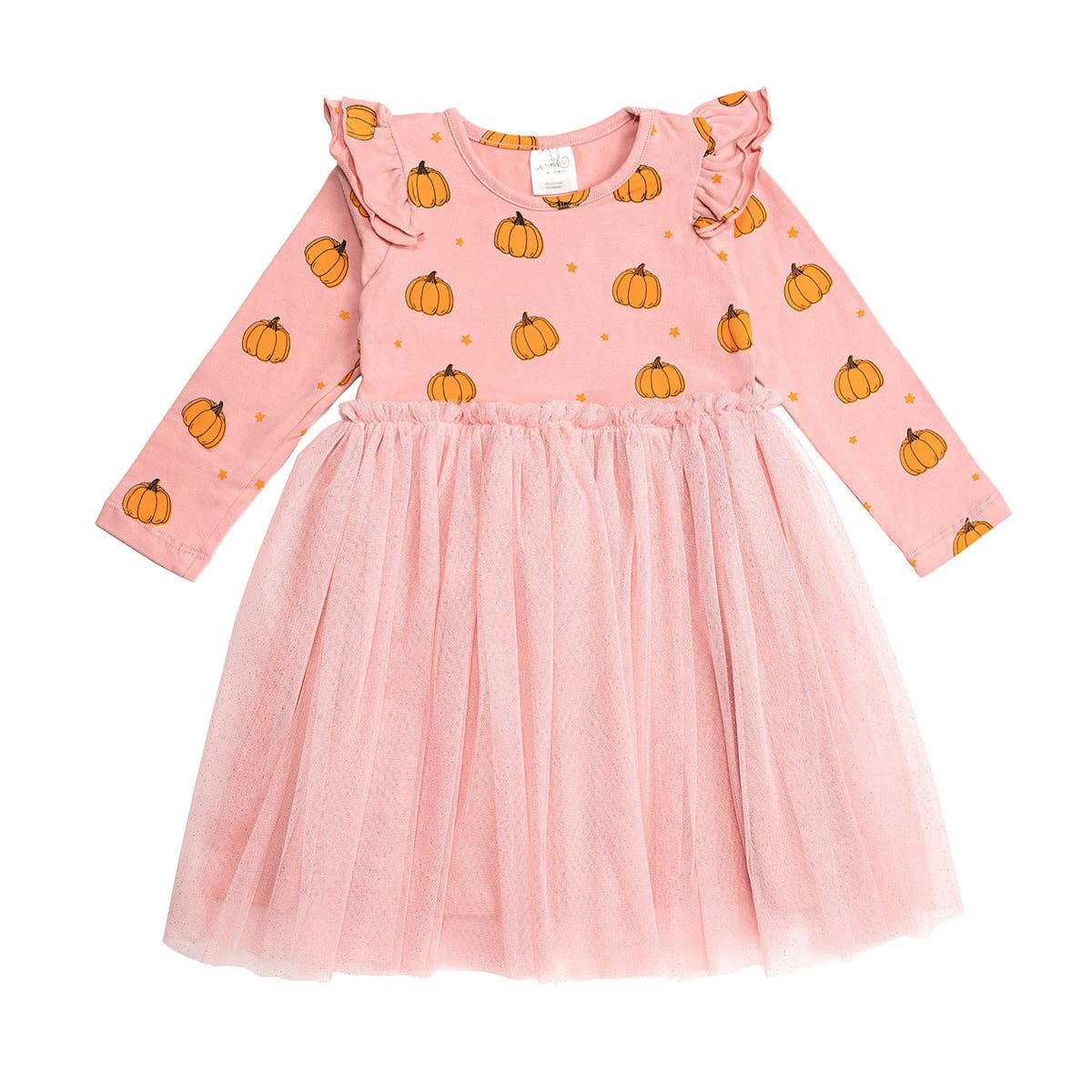 Pumpkin Blush Long Sleeve Tutu Dress Planette Kids Pumpkin Blush Long Sleeve Tutu Dress Planette Kids
