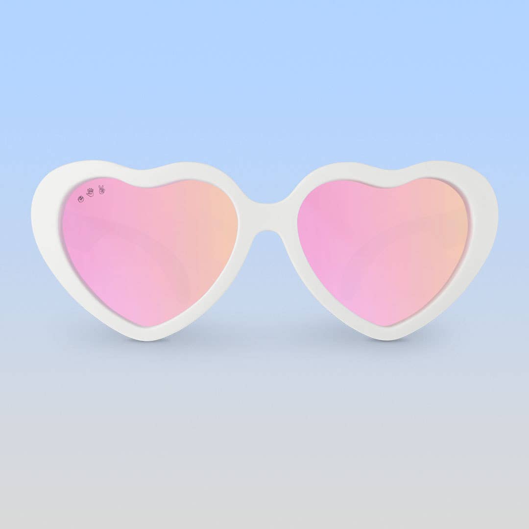 Heart Sunglasses | White: Junior (Ages 5+) / Purple Lens
