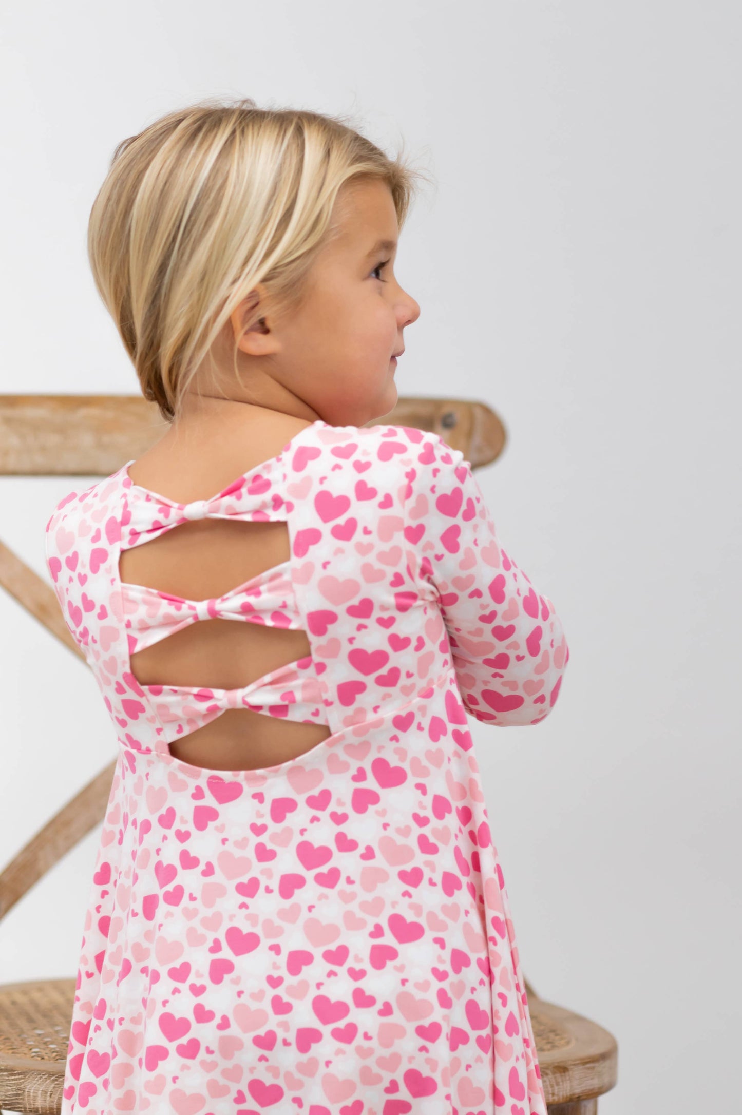 Twirly Bow Bamboo Dress - Be Mine