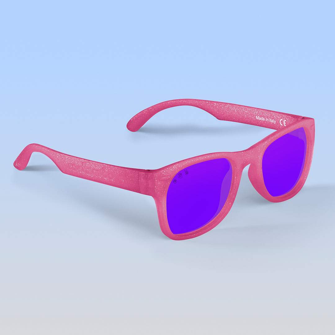 Pink Glitter Sunglasses: Junior (Ages 5+) / Blue Polarized Lens
