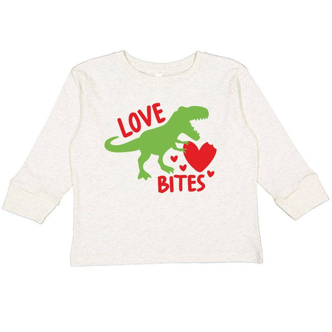 Love Bites Valentine's Day Long Sleeve Shirt - Natural -Kids