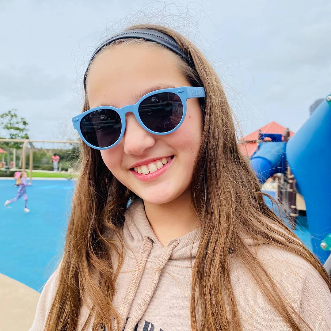 Round Sunglasses | Cloudy Blue: Toddler (Ages 2-4) / Grey Polarized Lens