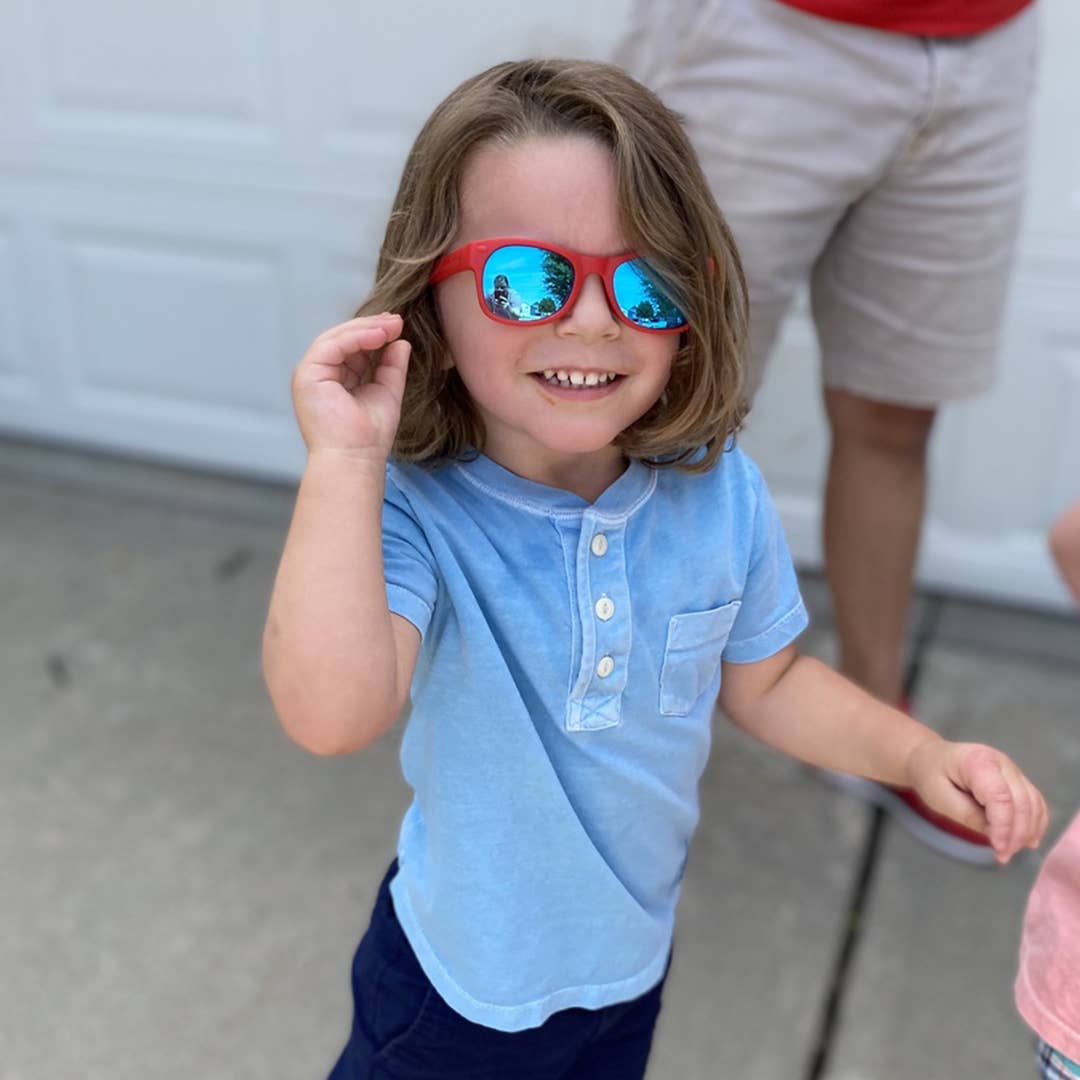 Red Sunglasses: Baby (Ages 0-2) / Chrome Polarized Lens