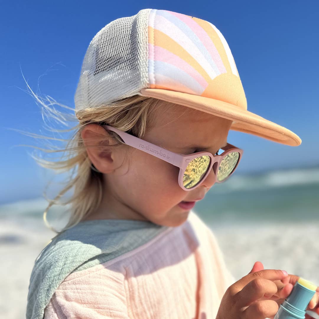 Round Sunglasses | Blush Pink: Junior (Ages 5+) / Brown Polarized Lens