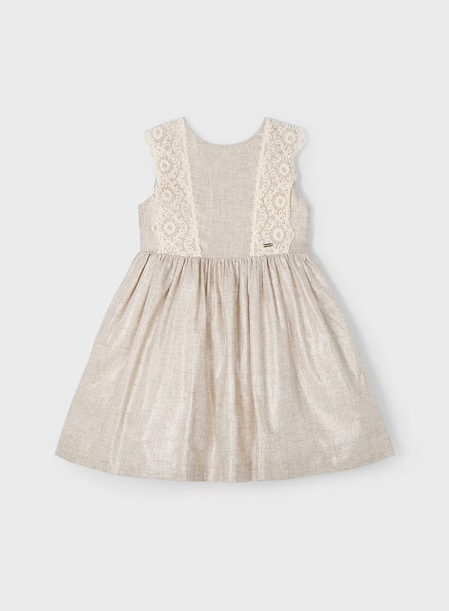 Linen shimmer and lace dress