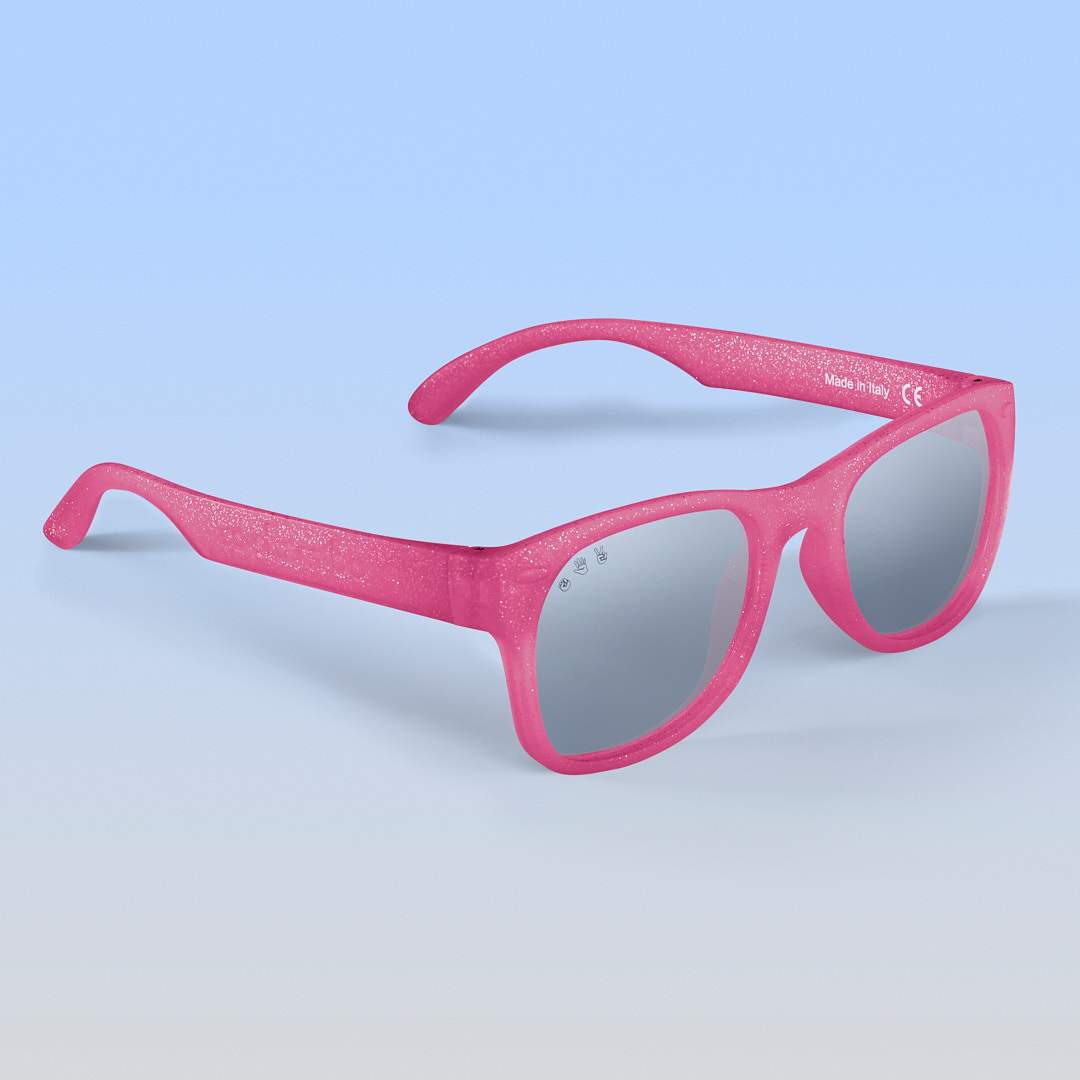 Pink Glitter Sunglasses: Junior (Ages 5+) / Blue Polarized Lens
