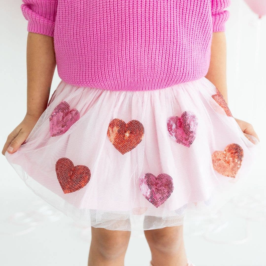 Sequin Heart Valentine's Day Tutu - Girls Clothes: 6-8Y