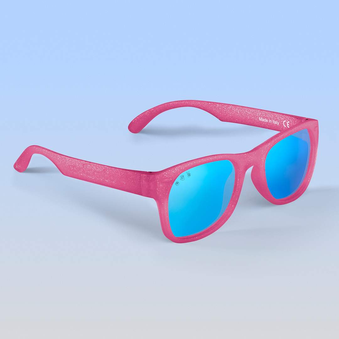 Pink Glitter Sunglasses: Junior (Ages 5+) / Purple Polarized Lens