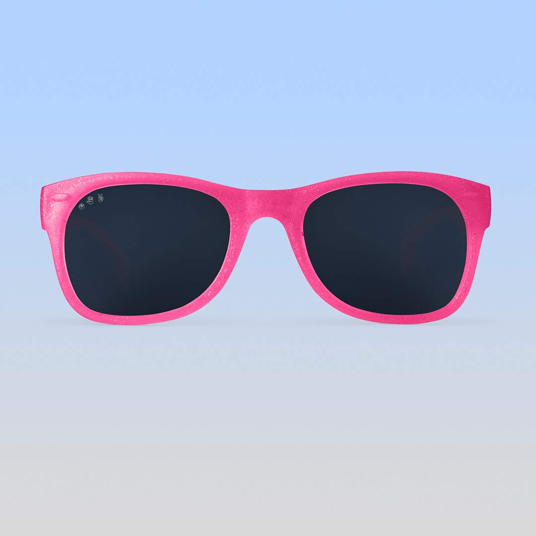 Pink Glitter Sunglasses: Junior (Ages 5+) / Purple Polarized Lens