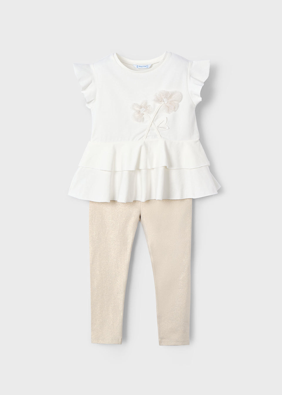 Cropped Leggings and Floral T-Shirt Set