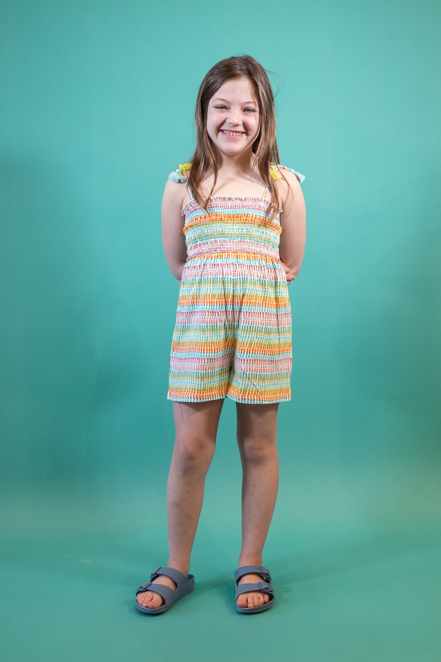 Printed Smocked Romper