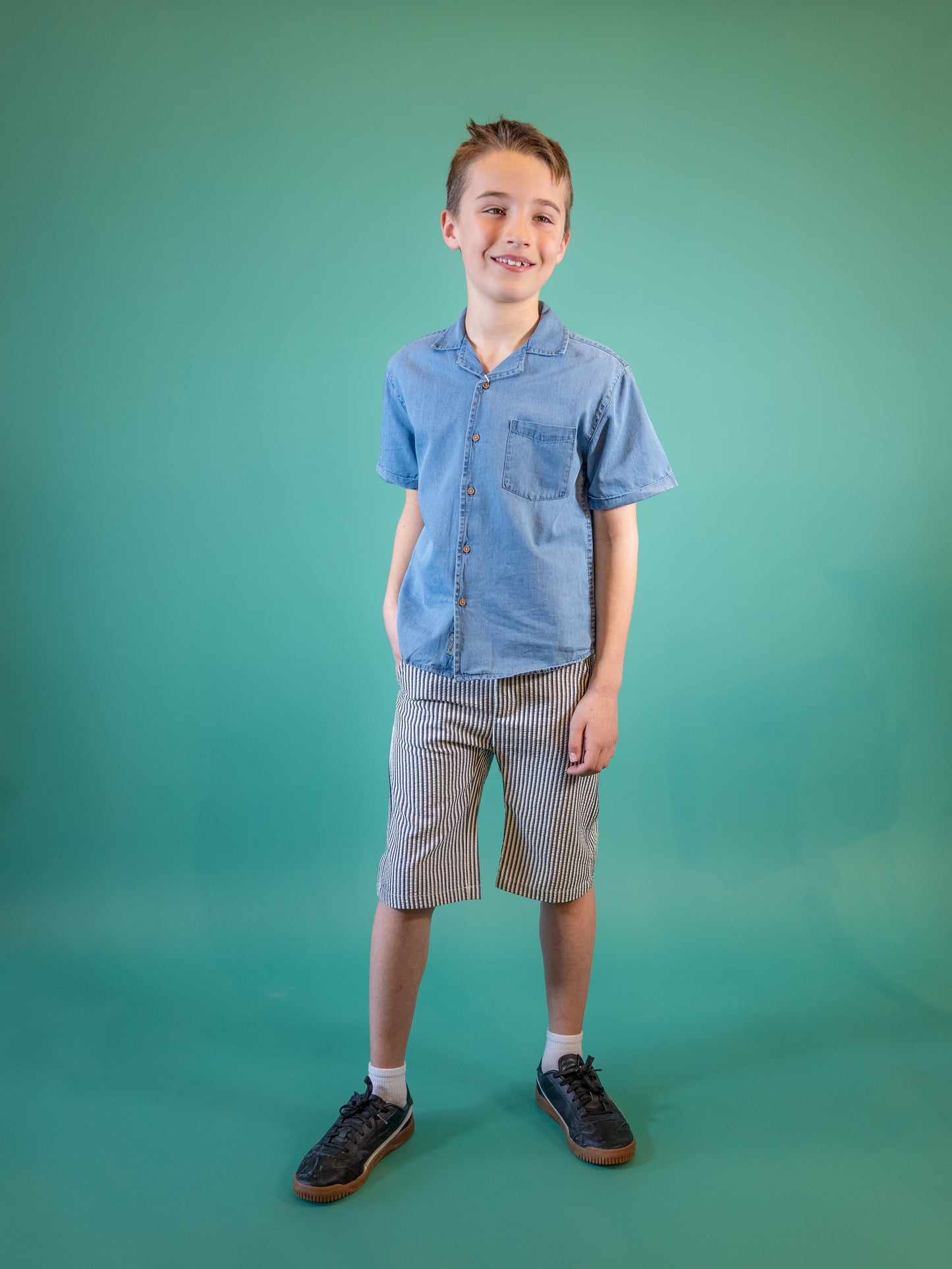 Seersucker Bermuda Dressy Shorts