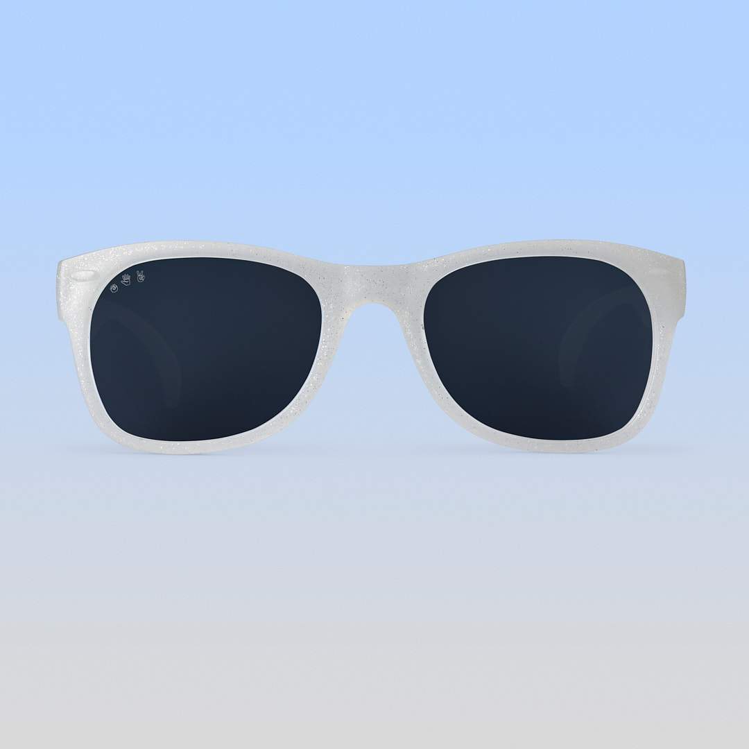 Silver Glitter Sunglasses: Toddler (Ages 2-4) / Purple Polarized Lens