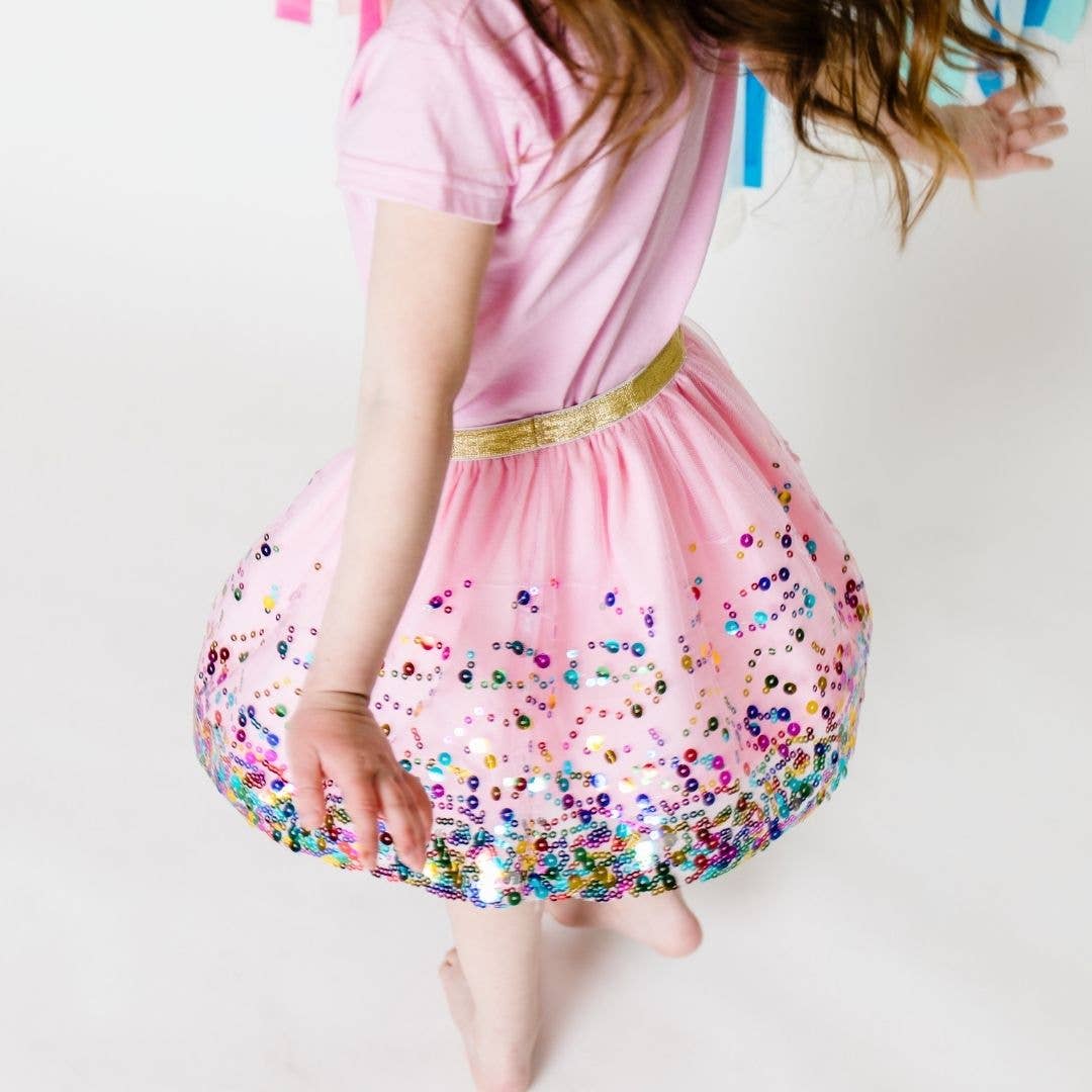 Pink Confetti Tutu - Dress Up Skirt - Kids Tutu: 2-4Y