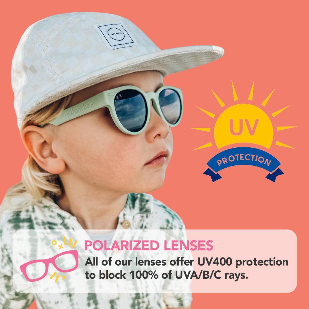 Round Sunglasses | Cloudy Blue: Junior (Ages 5+) / Grey Polarized Lens