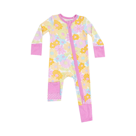 Sunny Dahlias 2-Way Zip Romper