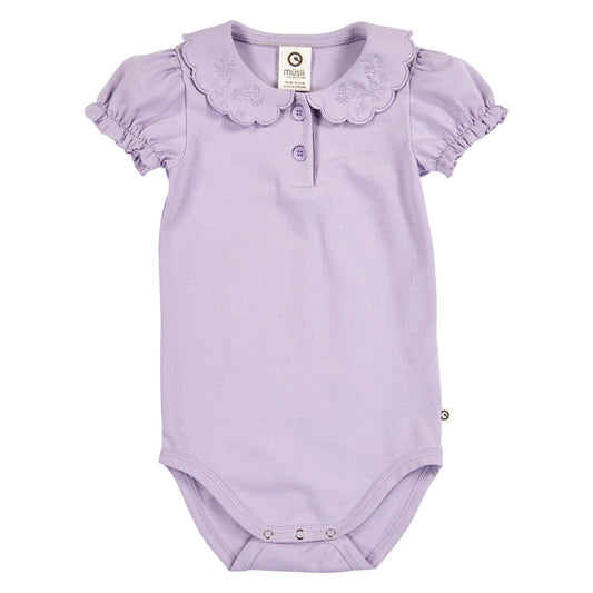 Puff sleeve collared onesie