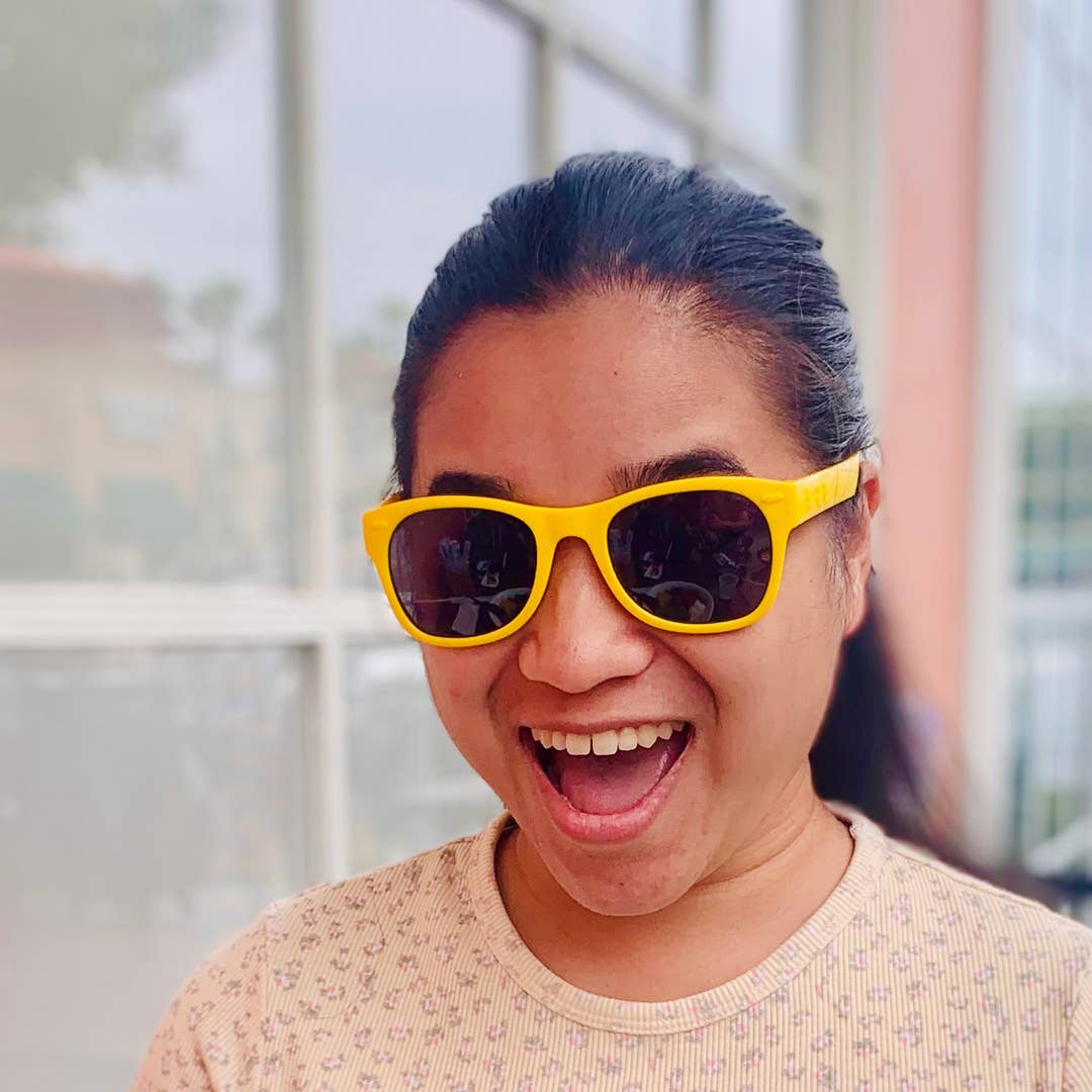 Yellow Sunglasses: Toddler (Ages 2-4) / Blue Lens