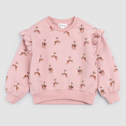 Reindeer Games on Rose Sweatshirt