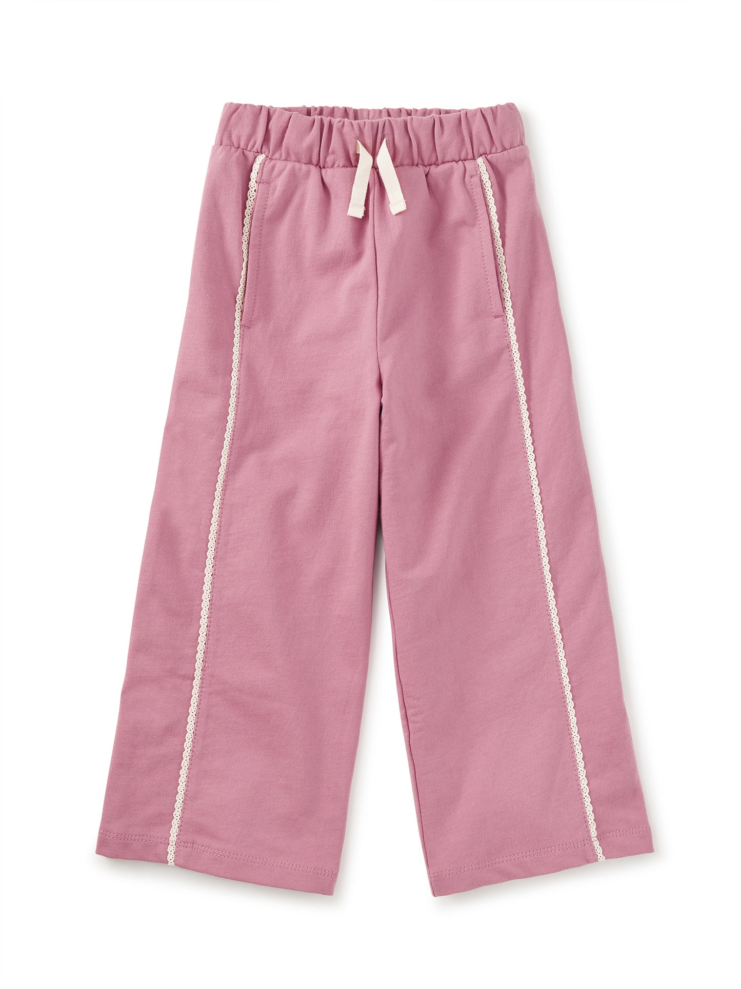 Lace trim track pants