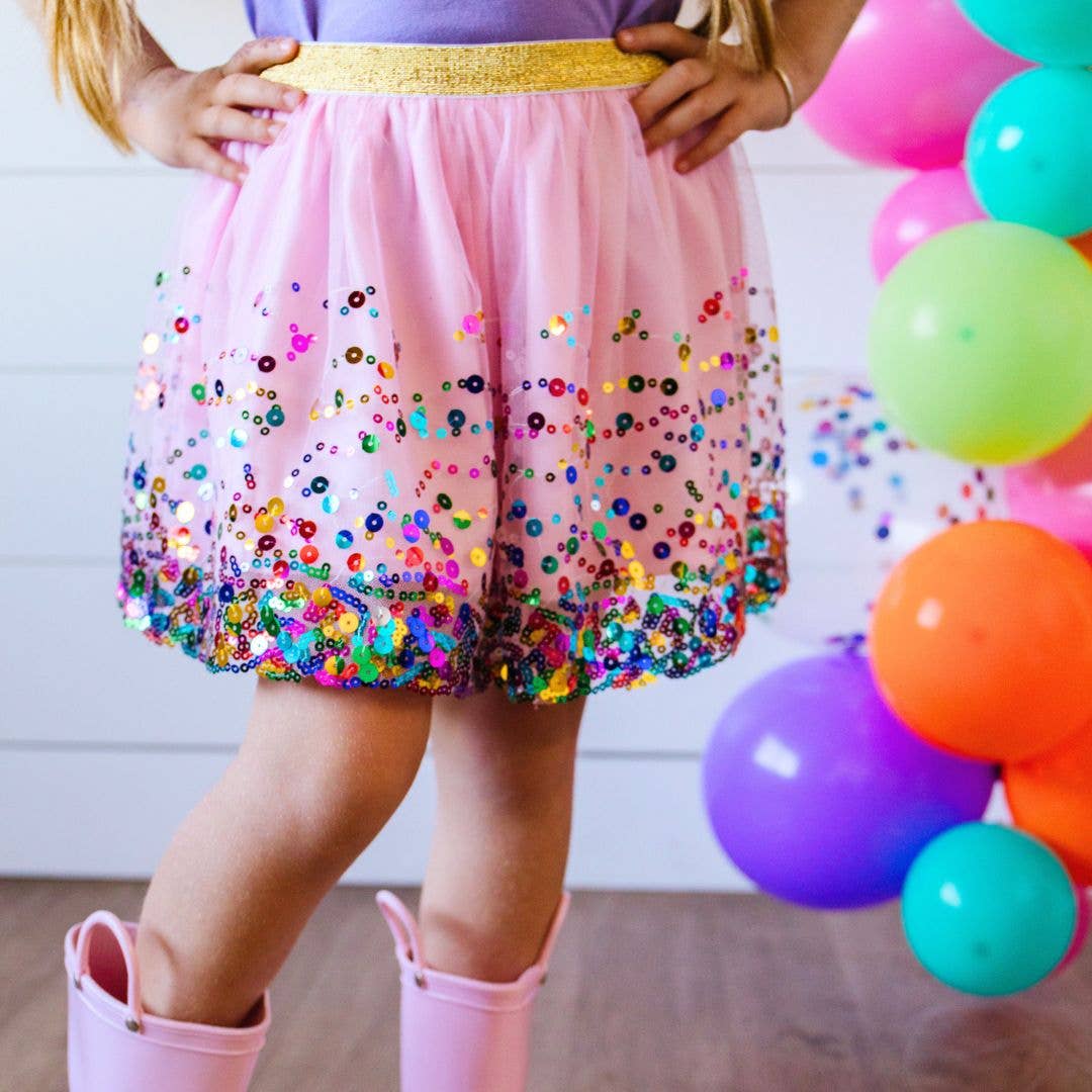 Pink Confetti Tutu - Dress Up Skirt - Kids Tutu: 2-4Y