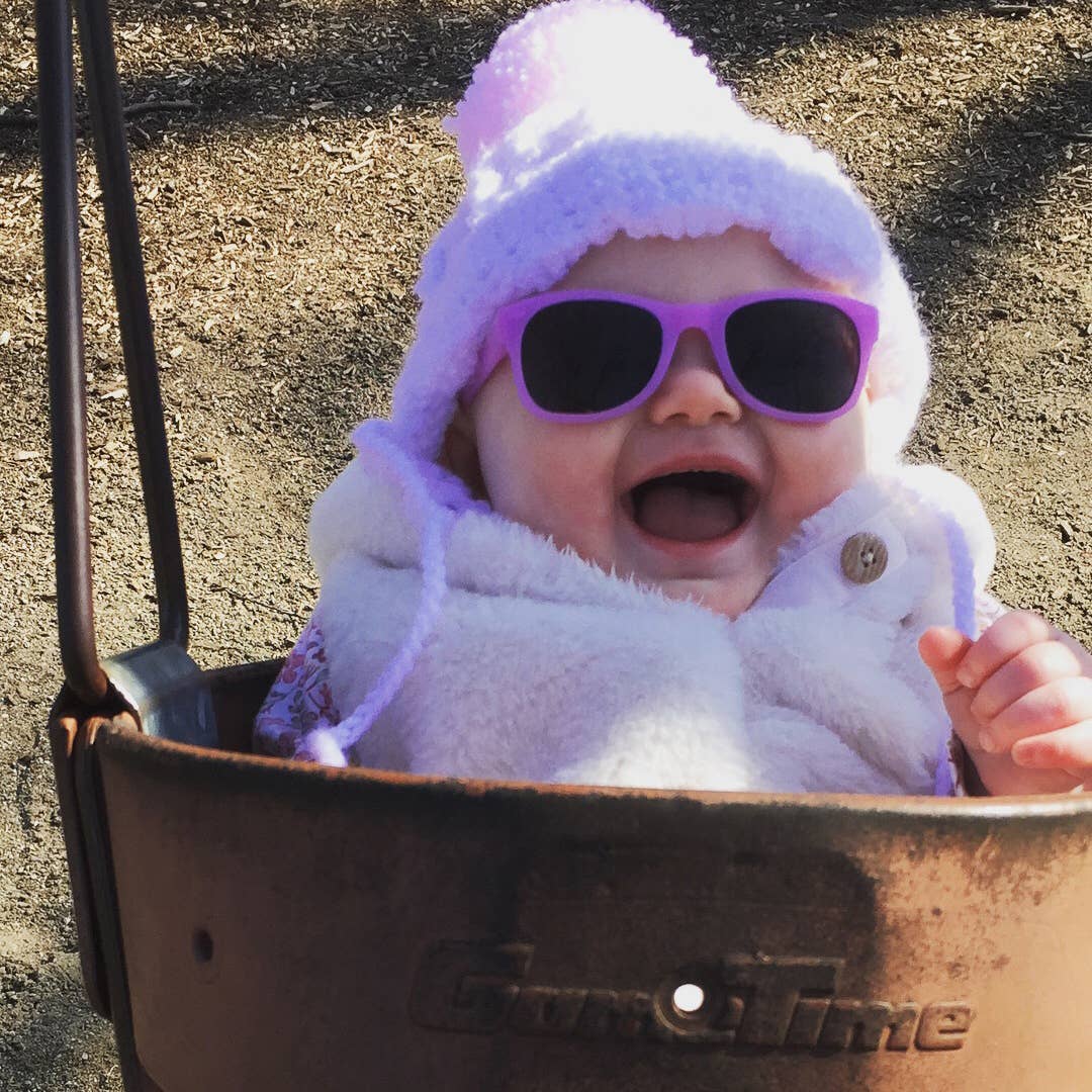 Lavender Glitter Sunglasses: Baby (Ages 0-2) / Purple Lens
