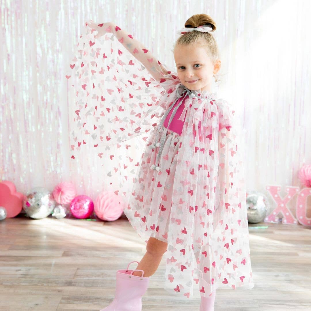 Glitter Heart Valentine's Day Short Sleeve Tutu Dress