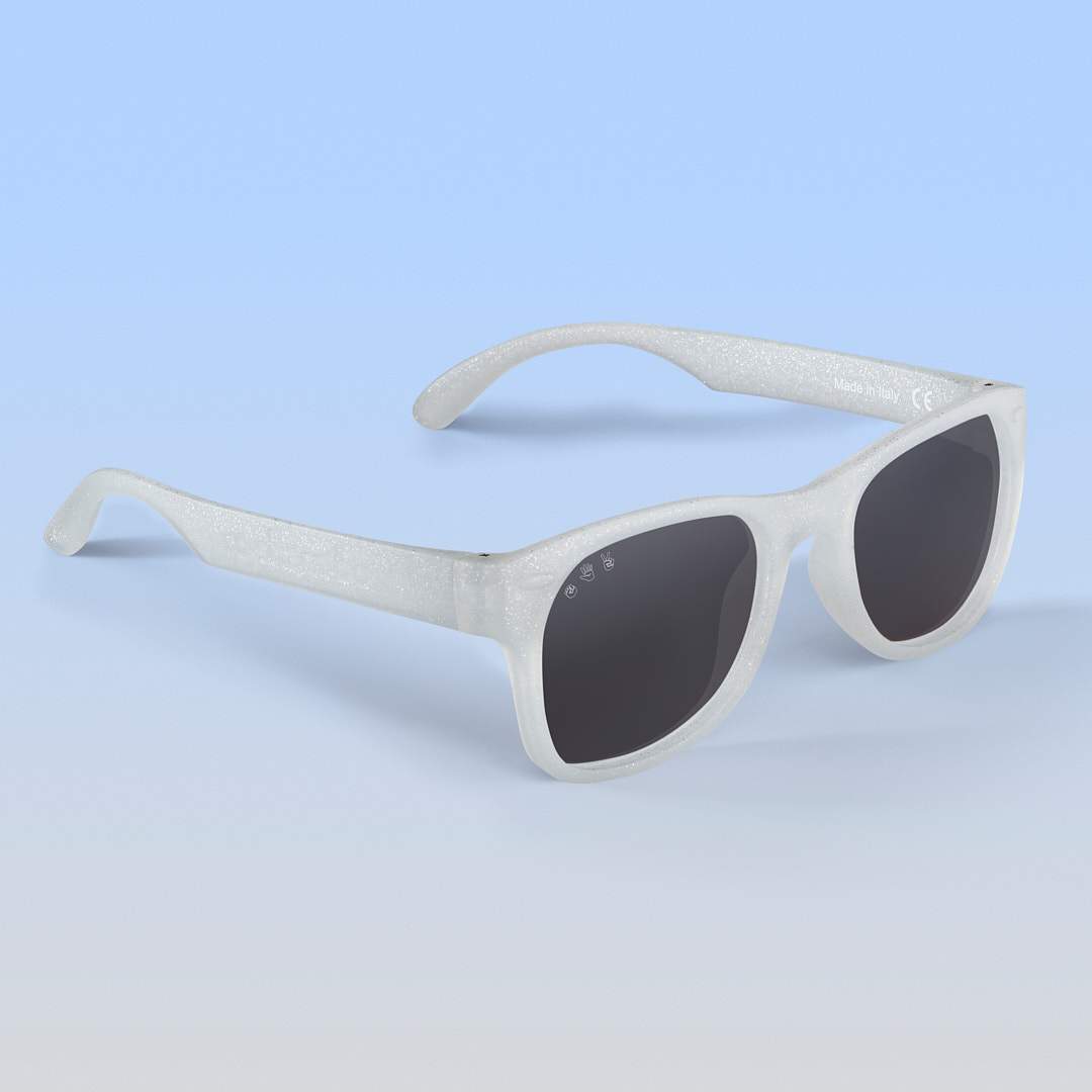 Silver Glitter Sunglasses: Toddler (Ages 2-4) / Purple Polarized Lens