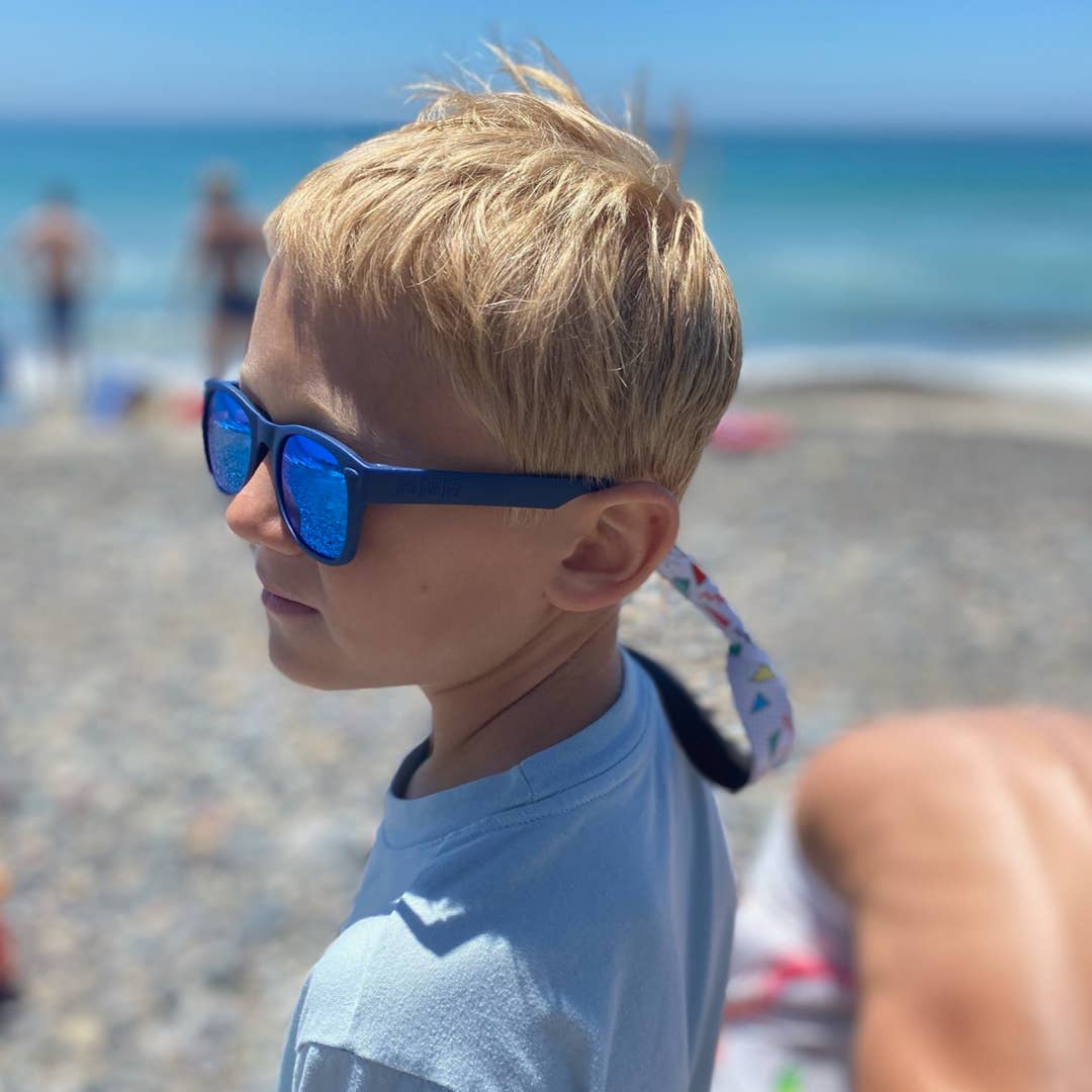 Navy Sunglasses: Adult S/M / Blue Polarized Lens