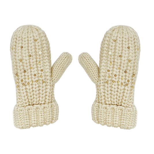 Shimmer Sequin Knitted Mittens 7-10 Years