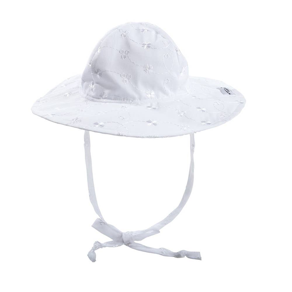 Kids UPF50+ Girls and Boys Floppy Sun Hat: Chambray / M