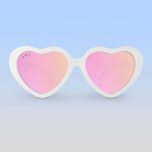 Heart Sunglasses White: Junior (Ages 5+) / Rose Gold Lens