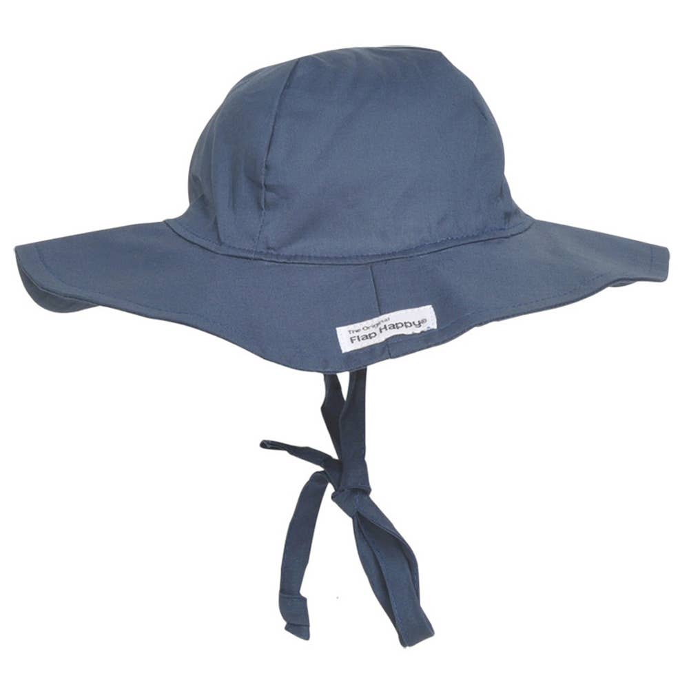 Kids UPF50+ Girls and Boys Floppy Sun Hat: Chambray / XS