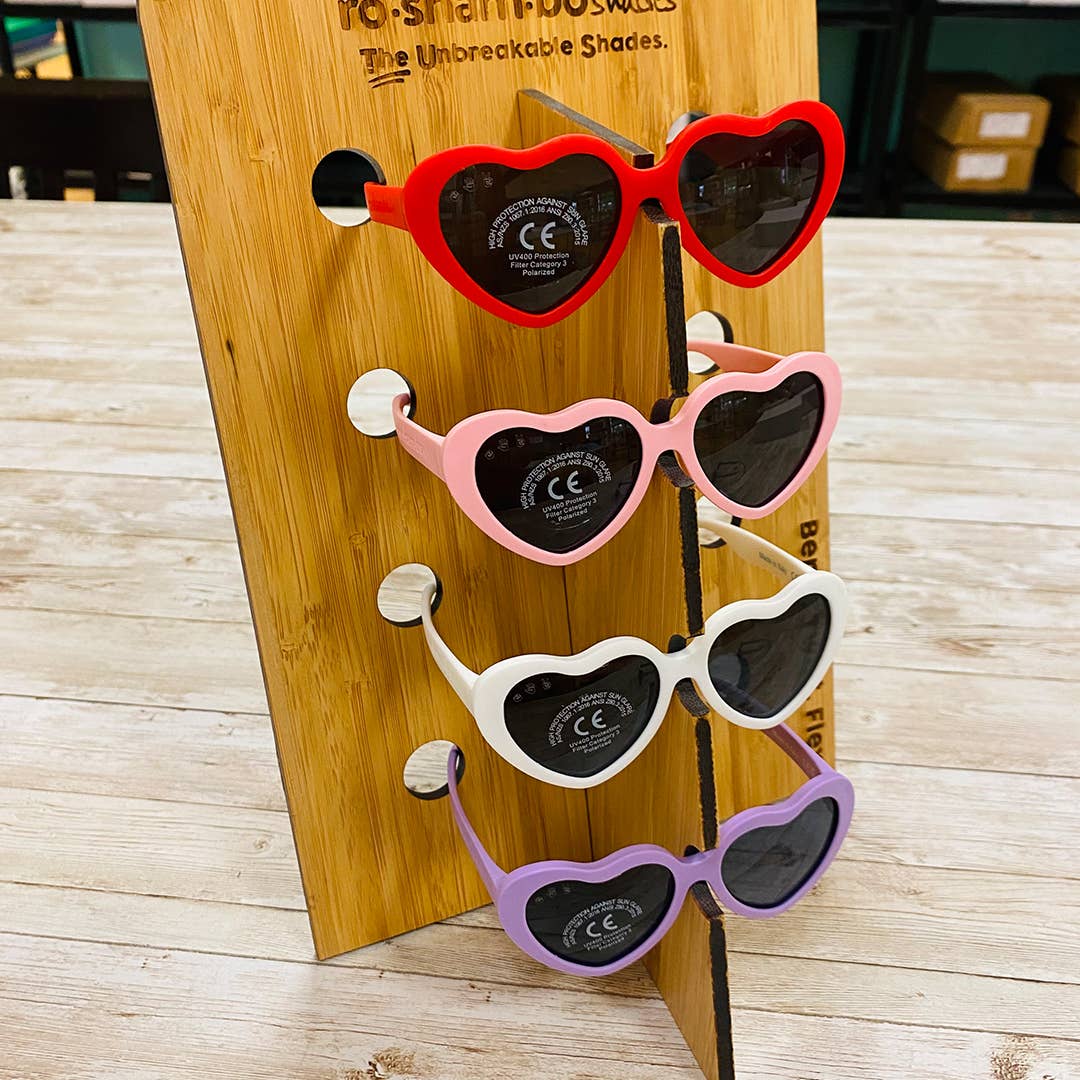 Heart Sunglasses White: Junior (Ages 5+) / Rose Gold Lens