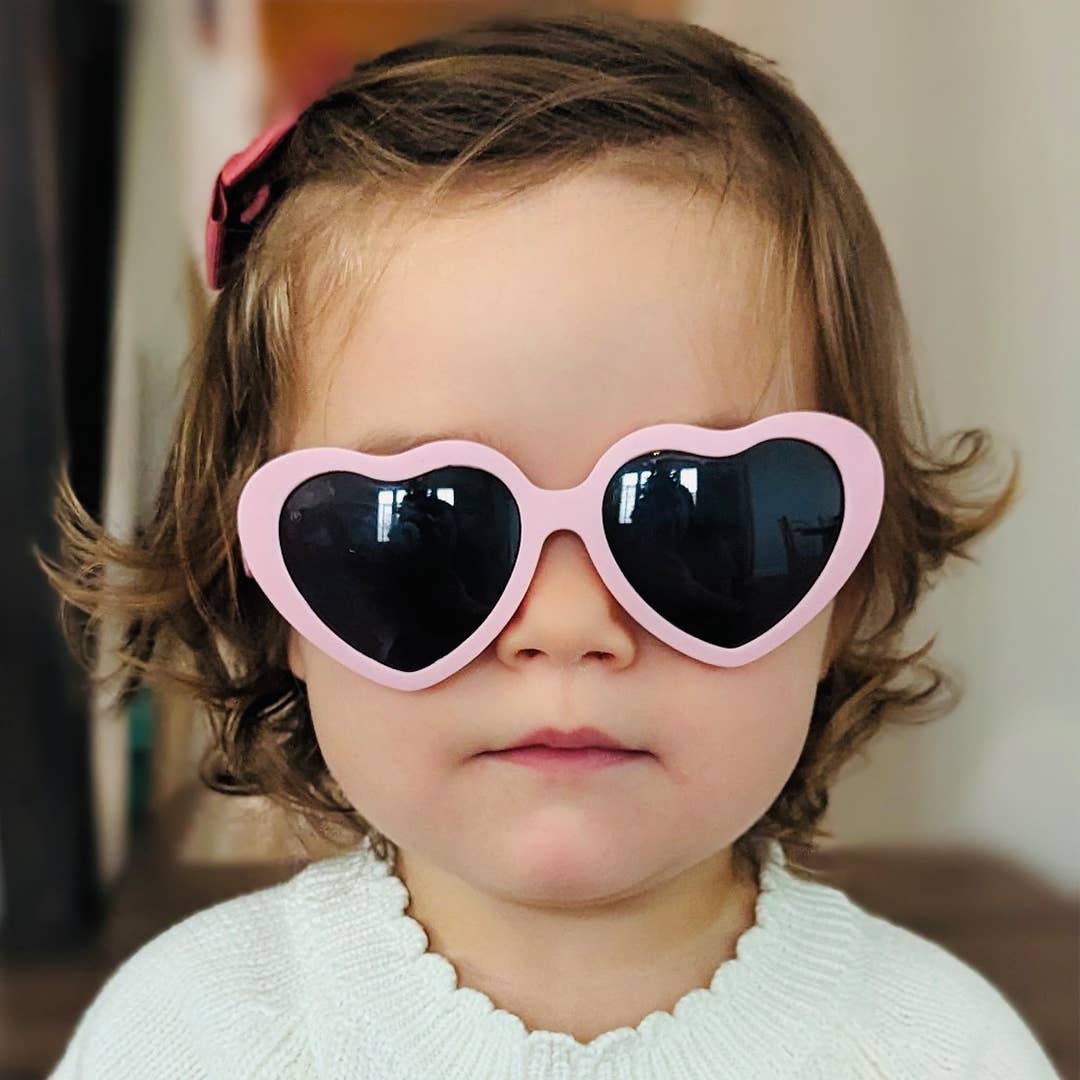 Heart Sunglasses | Peach: Toddler (Ages 2-4) / Rose Gold Polarized Lens