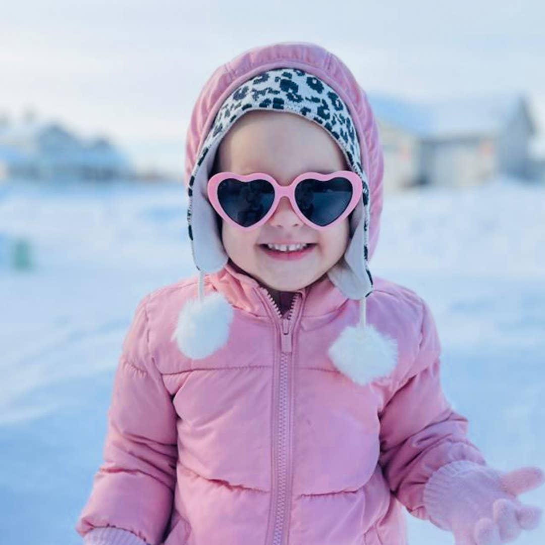 Heart Sunglasses | Peach: Junior (Ages 5+) / Rose Gold Polarized Lens
