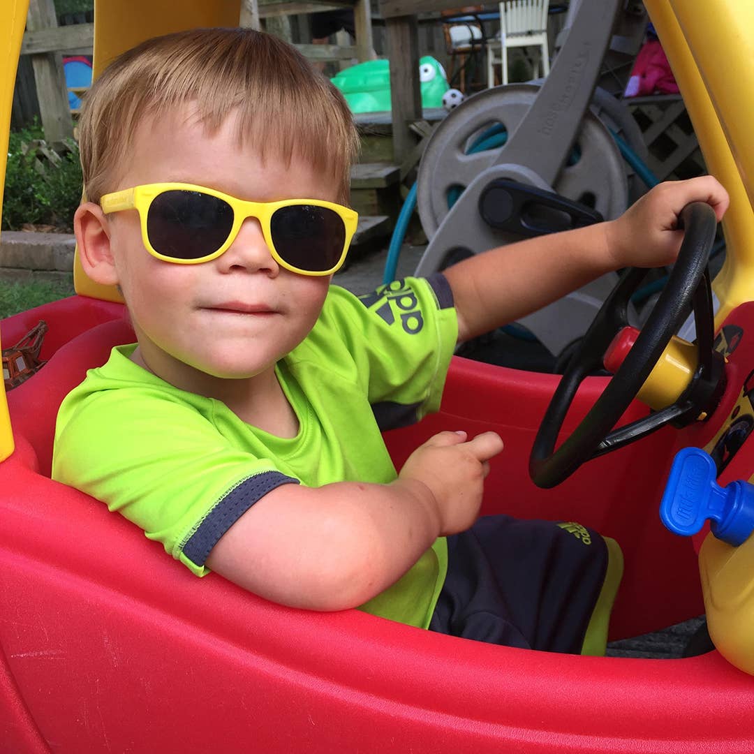 Yellow Sunglasses: Toddler (Ages 2-4) / Blue Lens
