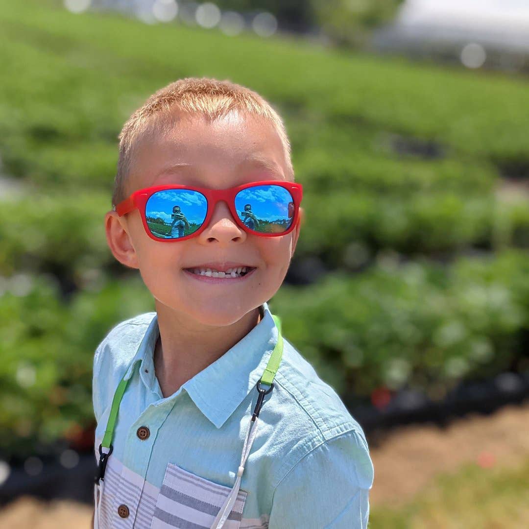 Red Sunglasses: Baby (Ages 0-2) / Chrome Polarized Lens