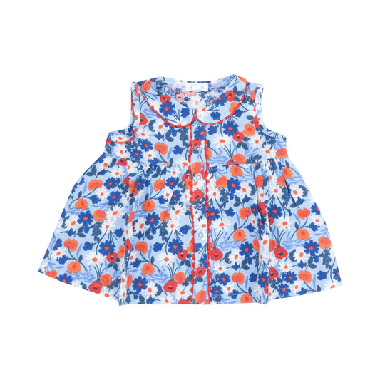 Jill-Peter Pan Collar w/ RicRac Trim - Poppy Days