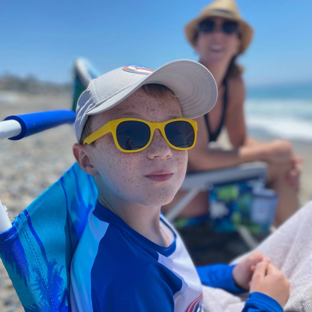 Yellow Sunglasses: Toddler (Ages 2-4) / Blue Lens