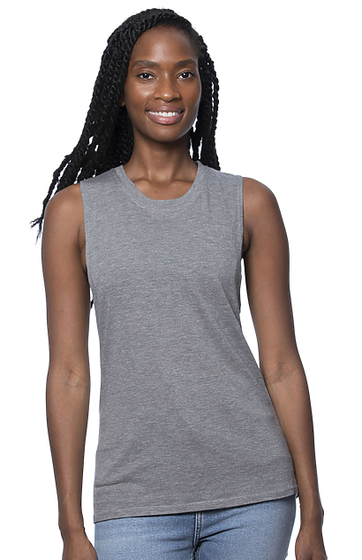 Women's Viscose Bamboo Organic Cotton Muscle: CLOUDBURST / L