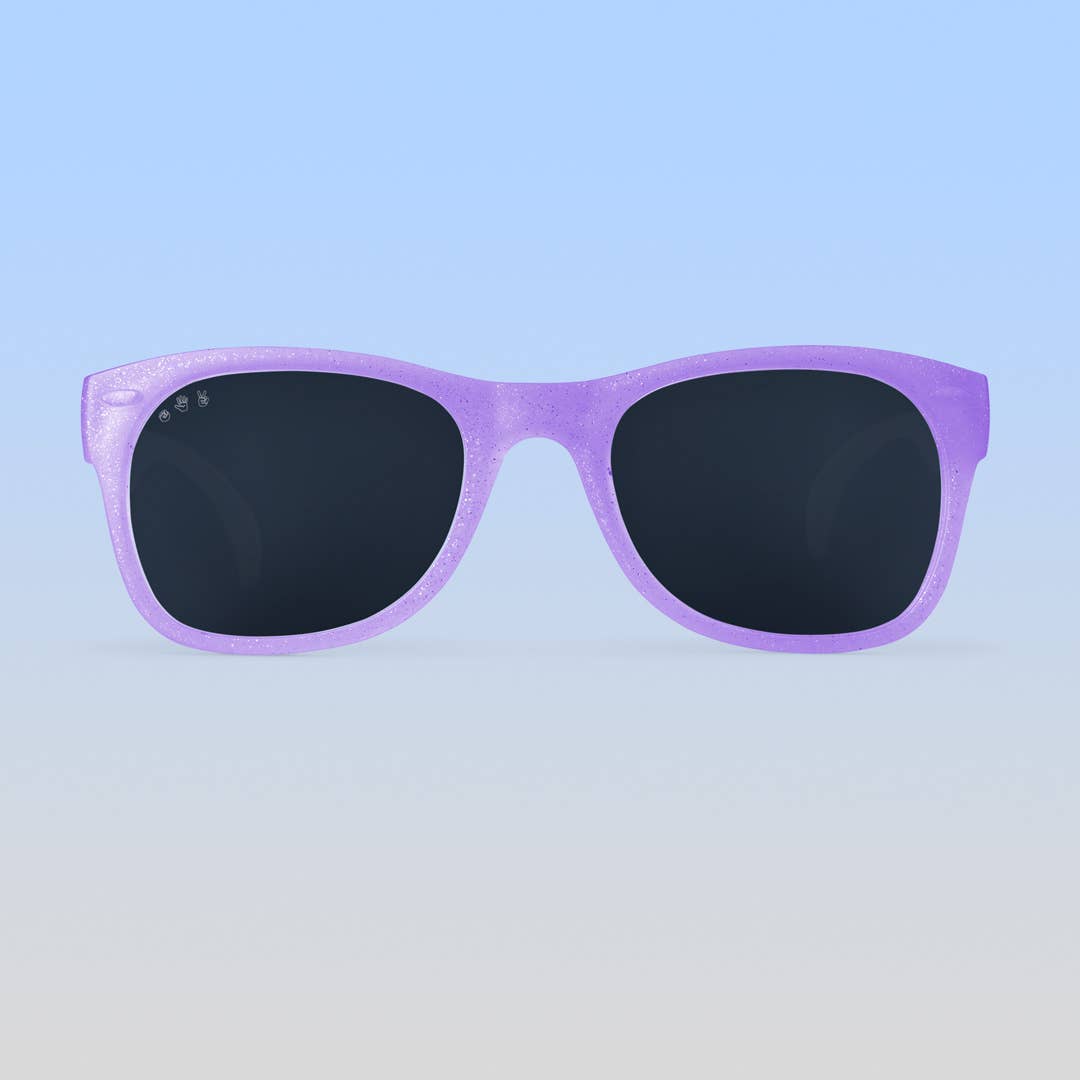 Lavender Glitter Sunglasses: Junior (Ages 5+) / Blue Lens