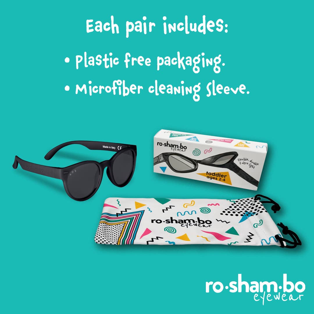 Round Sunglasses | Silver Glitter: Baby (Ages 0-2) / Polarized Blue Mirrored