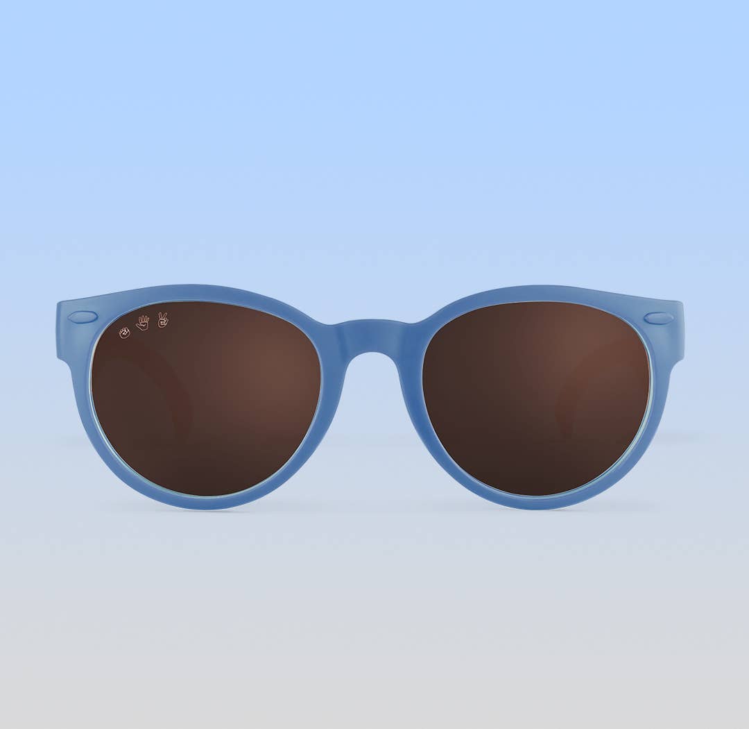 Round Sunglasses | Cloudy Blue: Baby (Ages 0-2) / Grey Polarized Lens