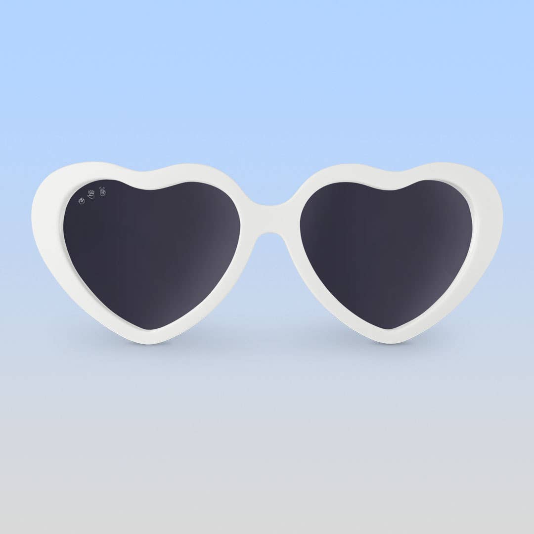 Heart Sunglasses White: Junior (Ages 5+) / Rose Gold Lens
