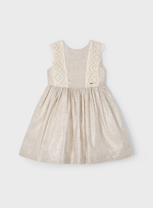 Linen shimmer and lace dress