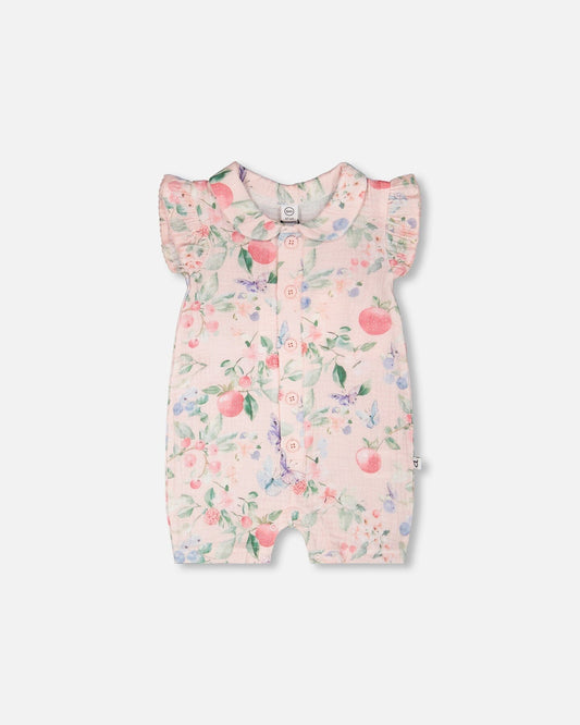Cotton Muslin Romper Berries
