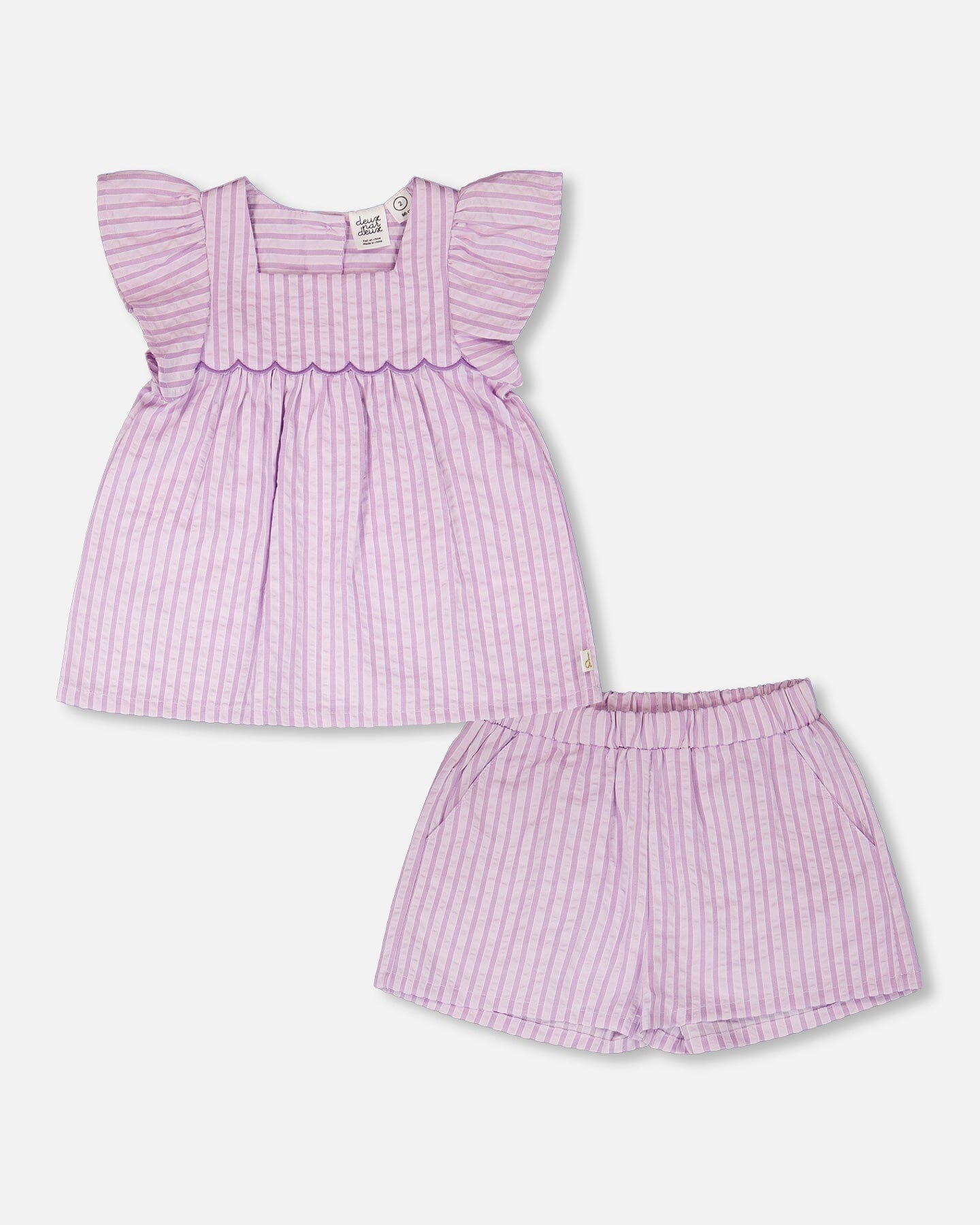 Top & Short Set Lilac Stripe